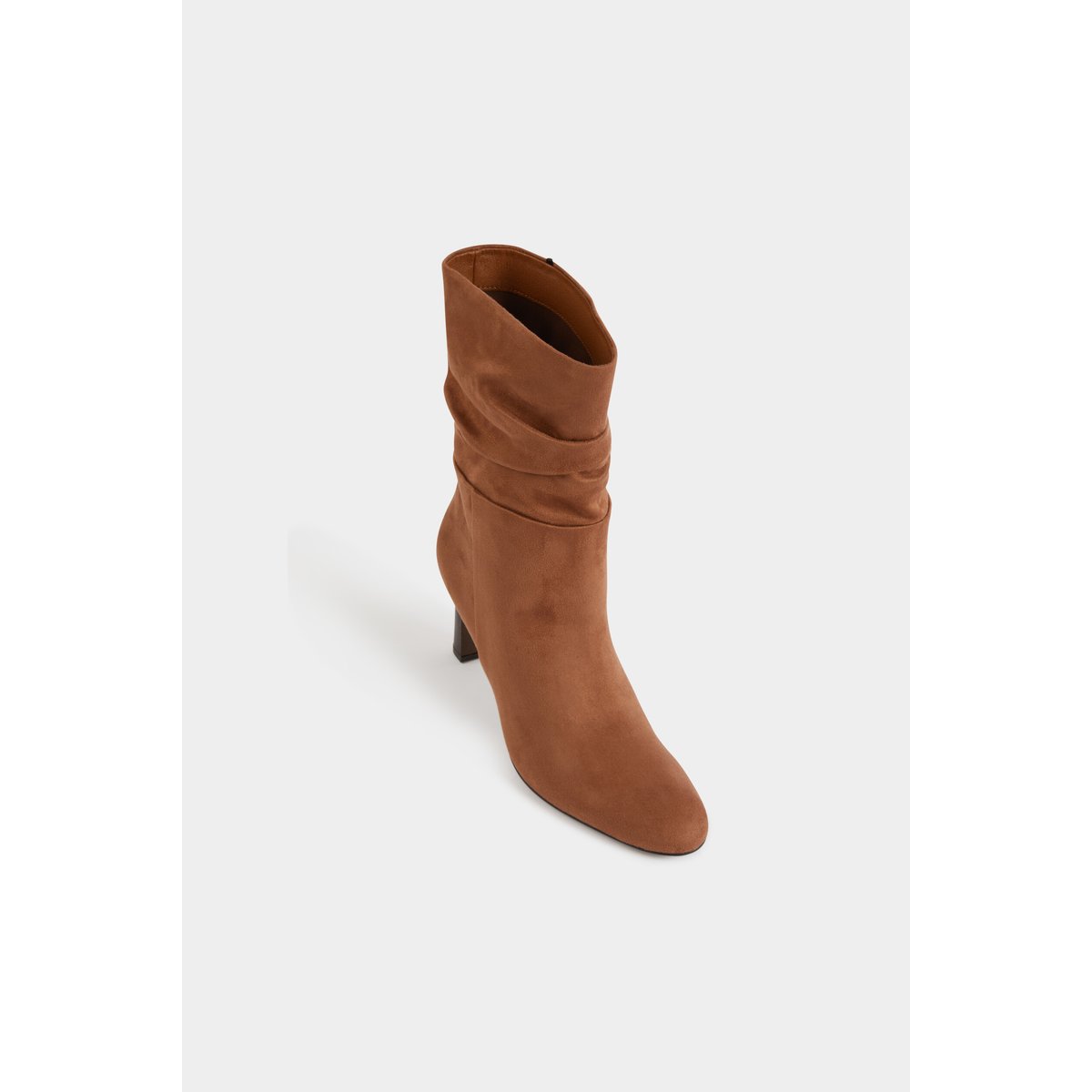 Botte plissée beige, MORGAN