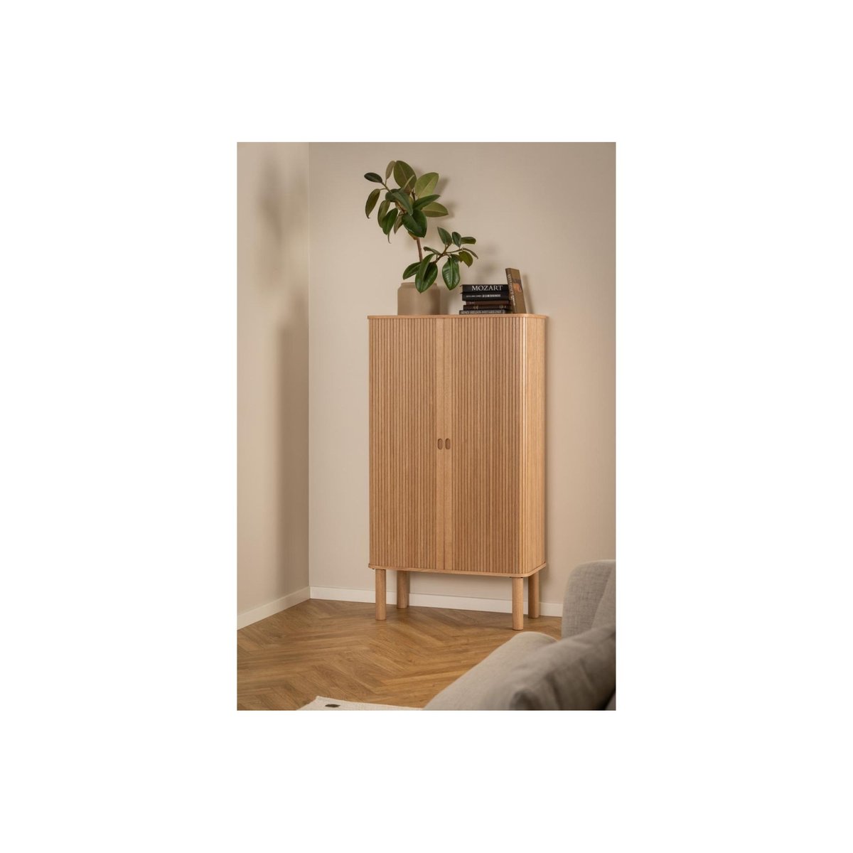 Buffet haut en chêne 2 portes L80 - GAYNEL bois clair, HELLIN, DEPUIS 1862