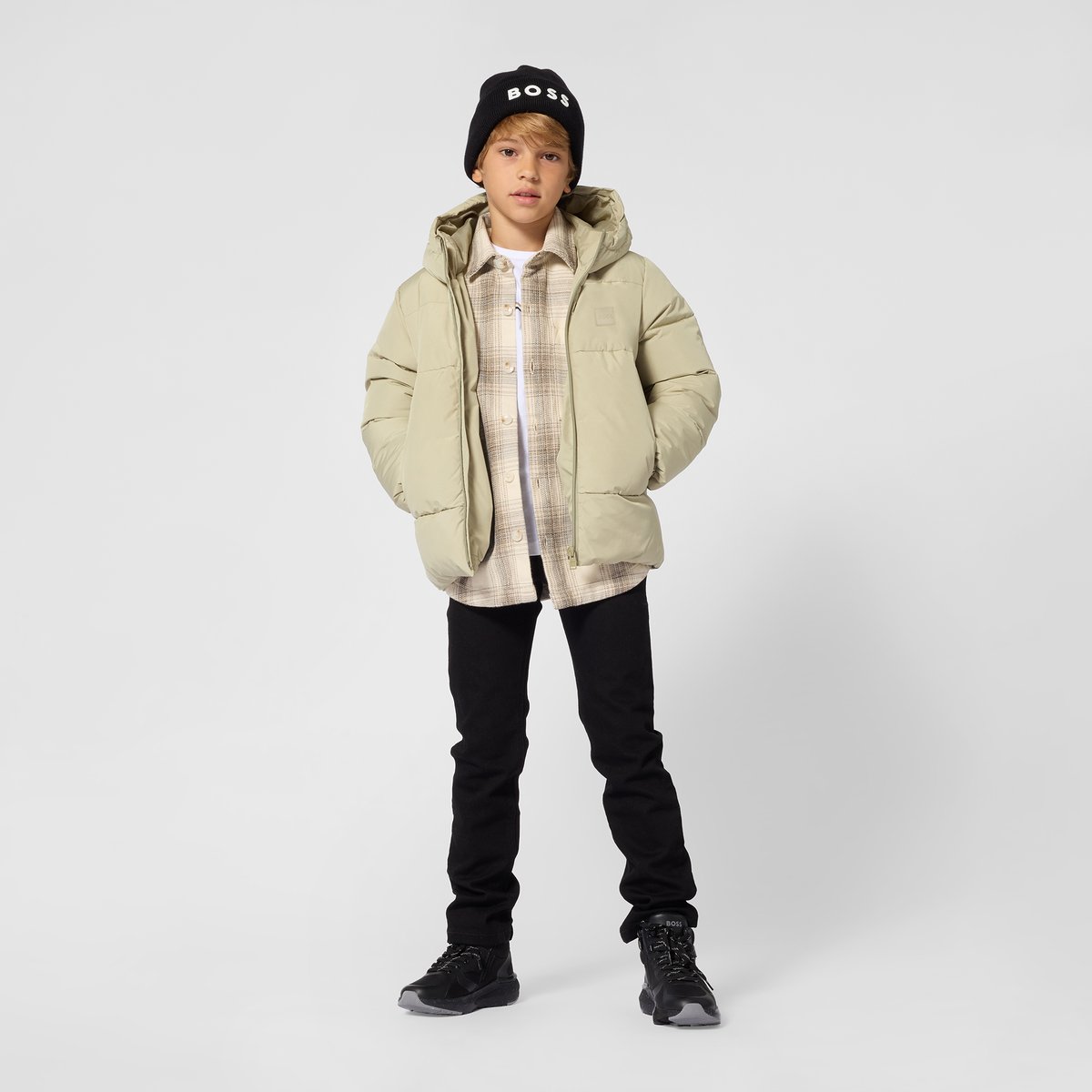 Pantalon en denim black, BOSS KIDSWEAR
