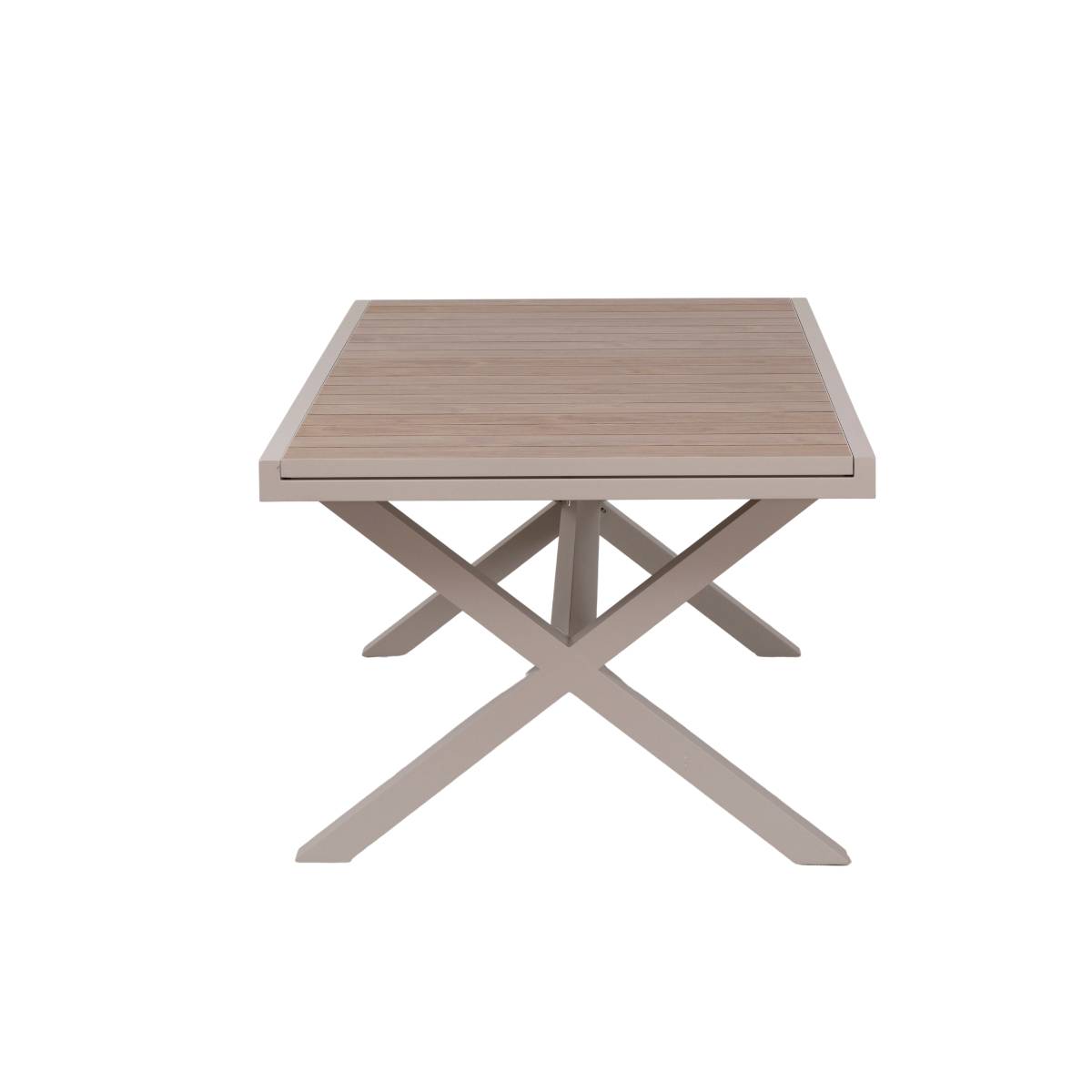 Table de jardin en aluminium AYDEN marron, MADE IN MEUBLES