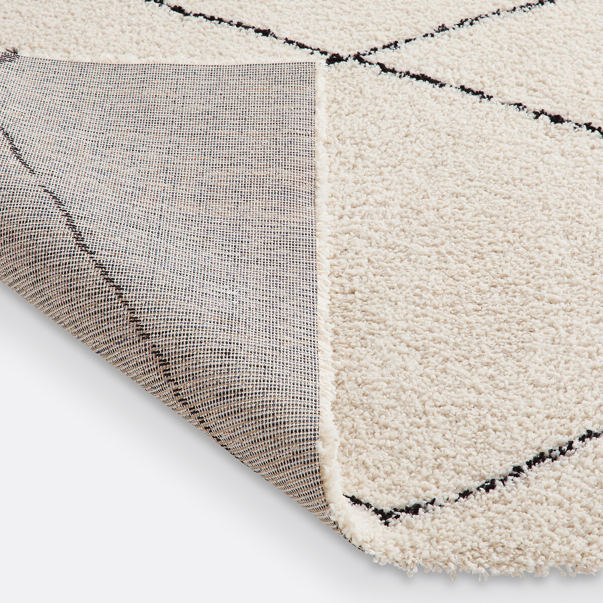 Tapis style berbère forme carrée, Fatouh ecru/noir, LA REDOUTE INTERIEURS