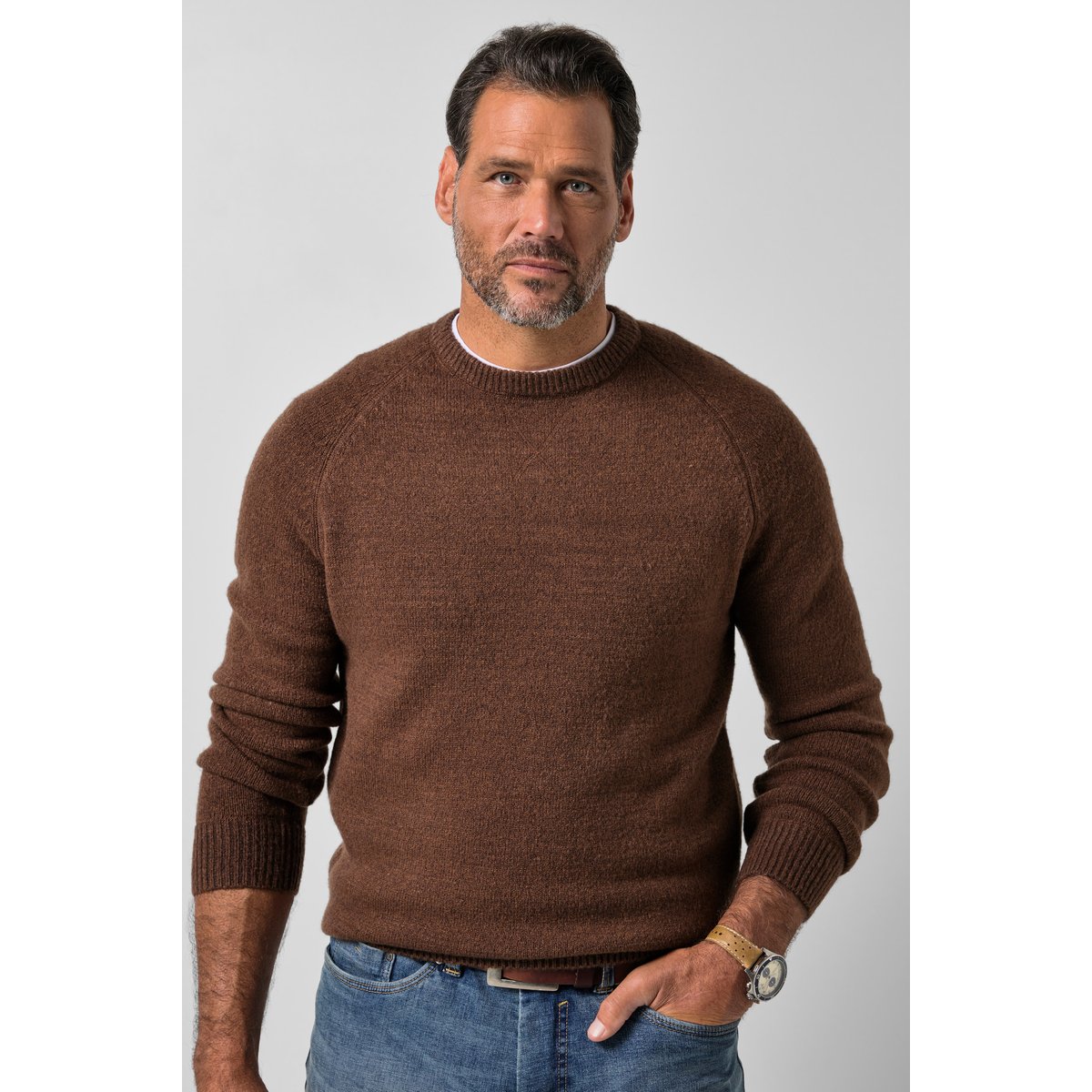 Pull FLEXNAMIC®, maille CashmereTouch marron moka, JP1880