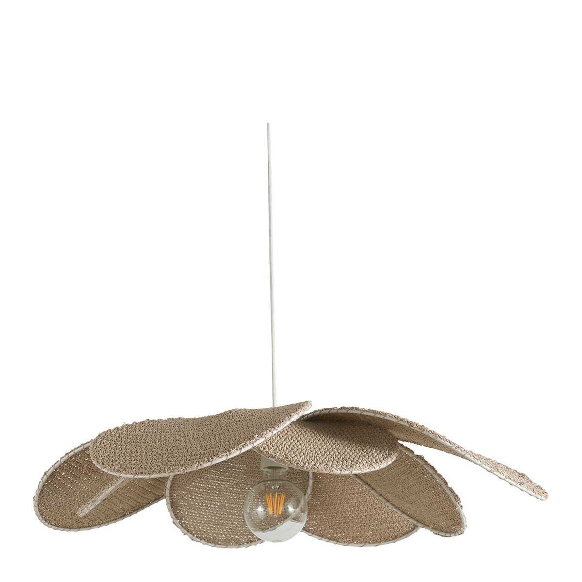 Suspension en raphia tressé beige, BLANC D’IVOIRE