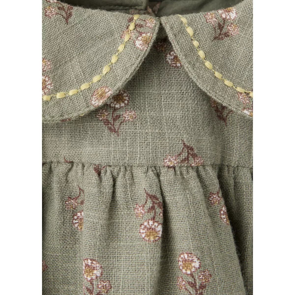 Robe et barboteuse imprimé floral vert, MANGO BABY