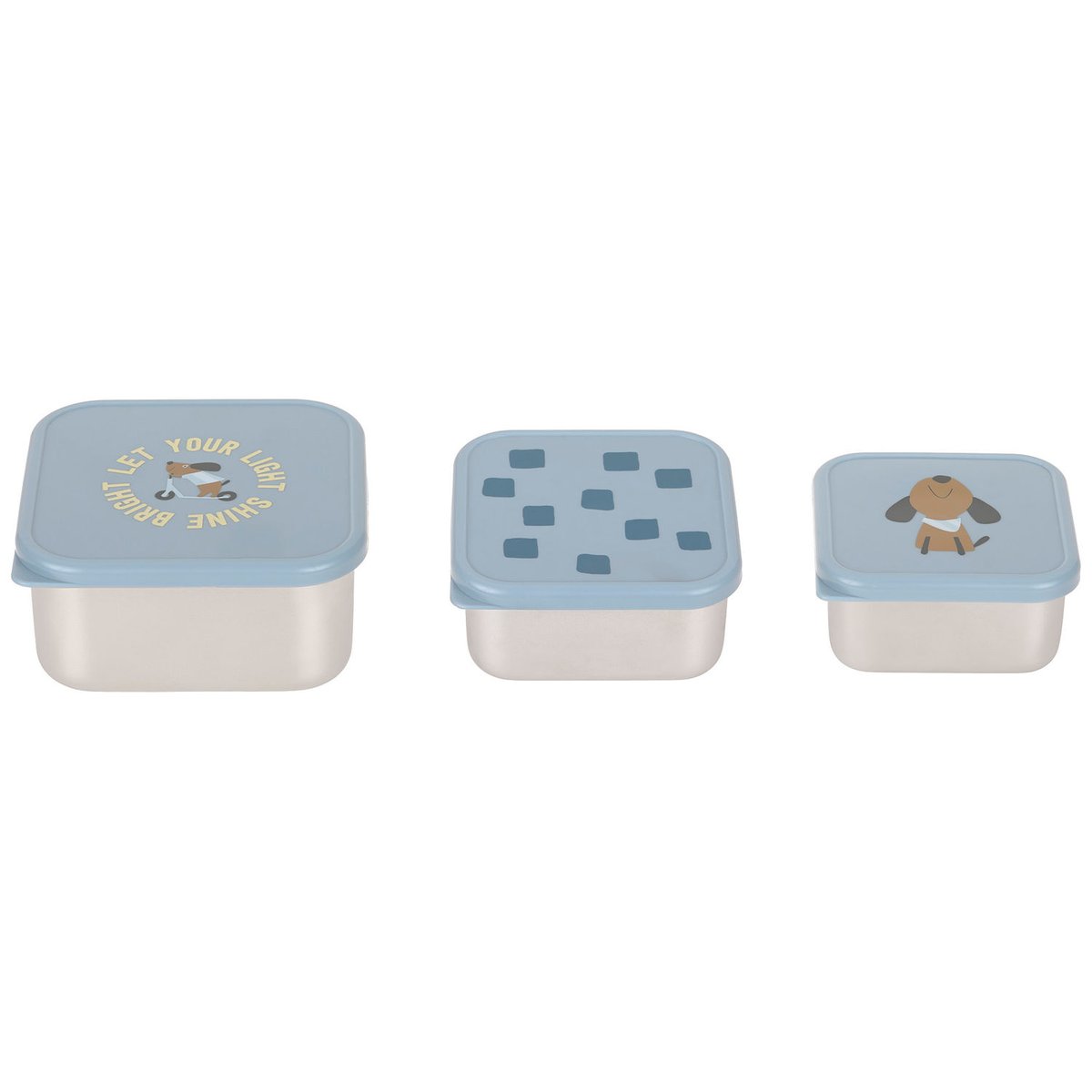 Lot de 3 boîtes à goûter blue, LASSIG