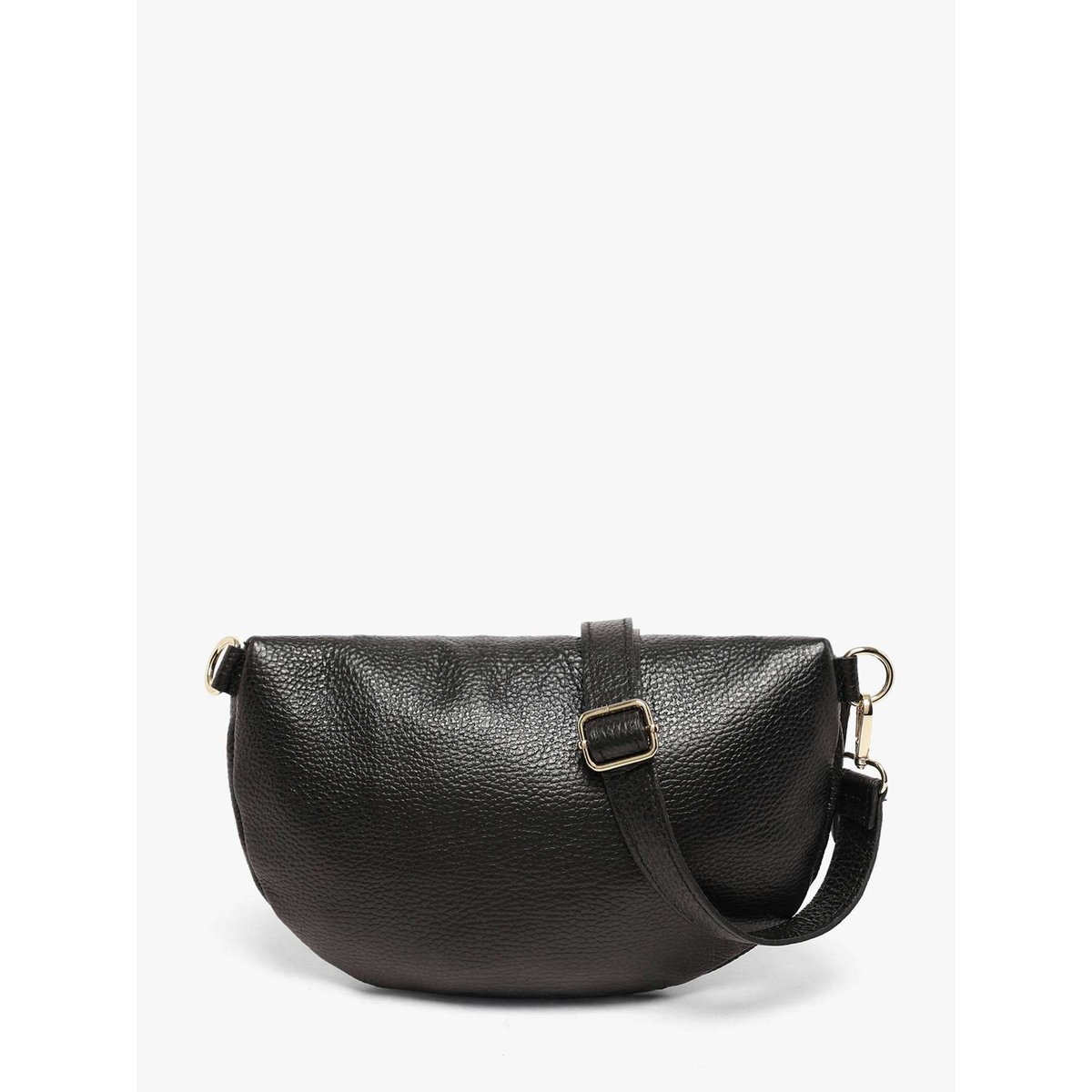 Sac banane cuir nero, MILANO
