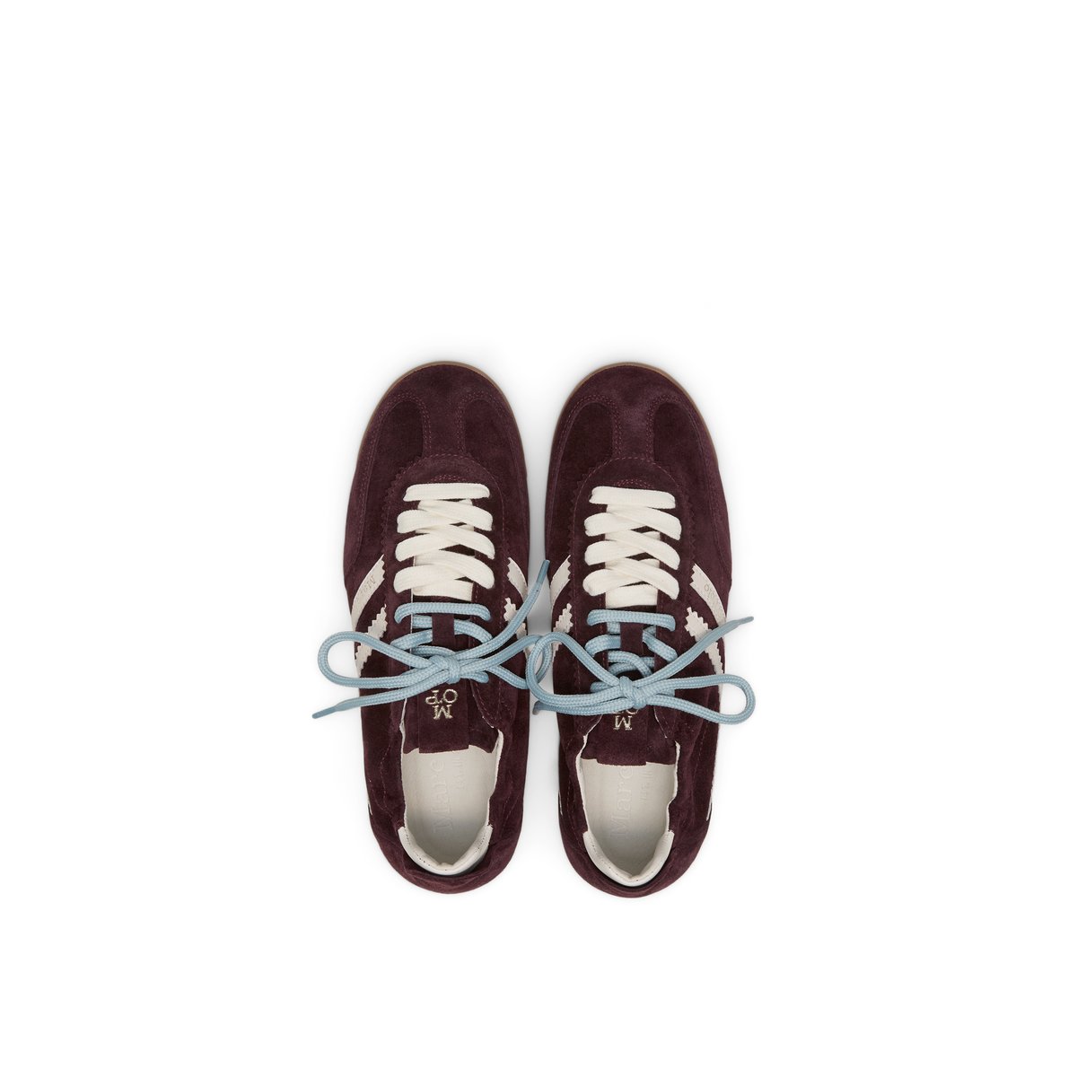 Modèle de baskets Mila en daim et cuir lisse rouge fonce, MARC O'POLO