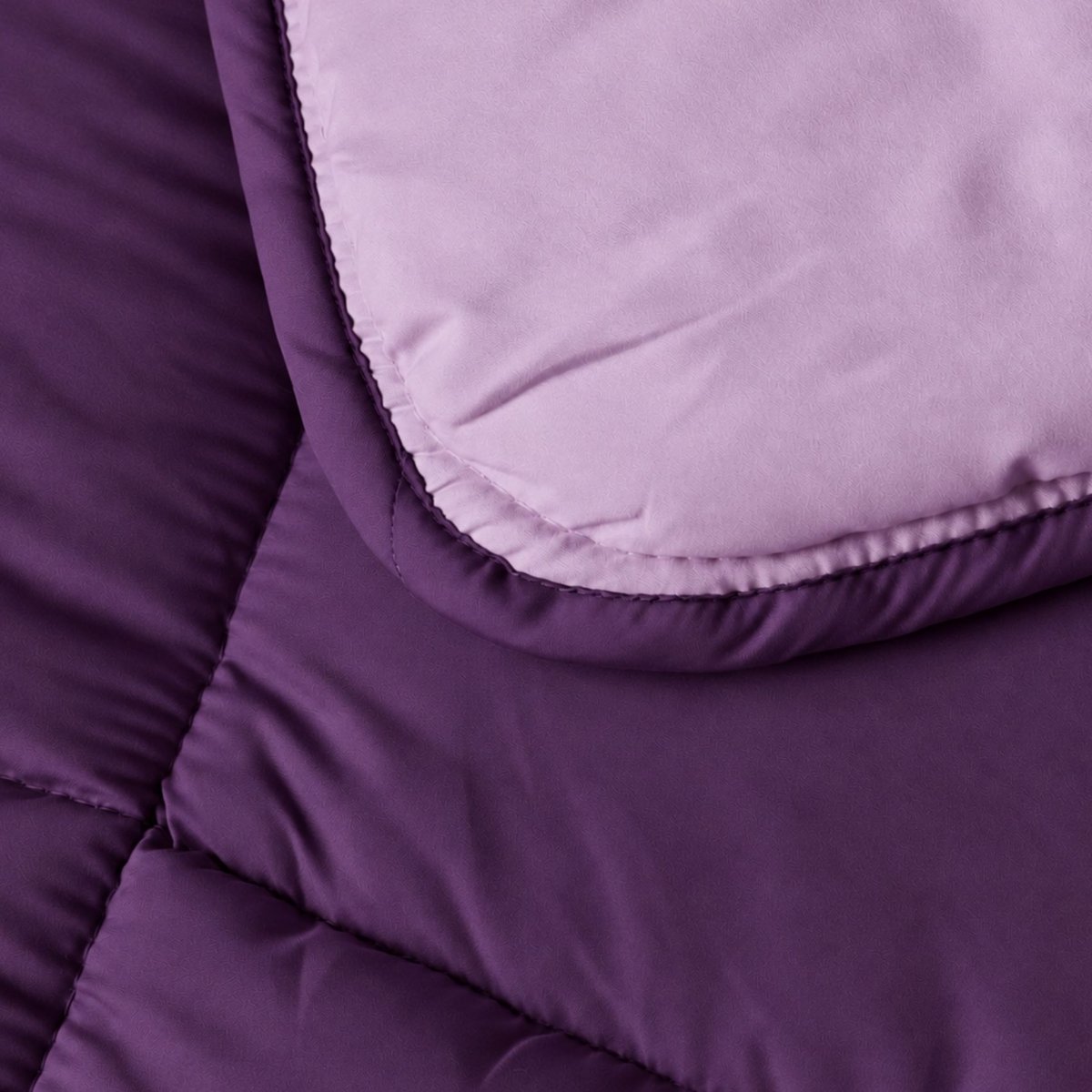 Couette chaude microfibre bicolore 400 gr/m2 violet parme, TOISON D OR