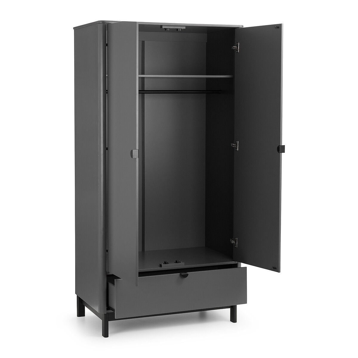 Alexis 2 Door Wardrobe with Drawer slate grey, SO'HOME