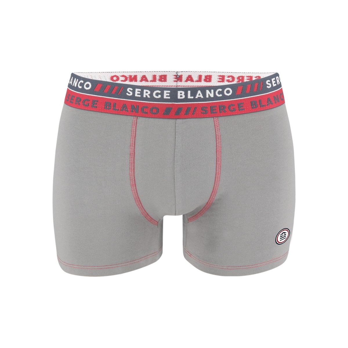 Lot De 2 Boxers Coton Uni noir/gris, SERGE BLANCO