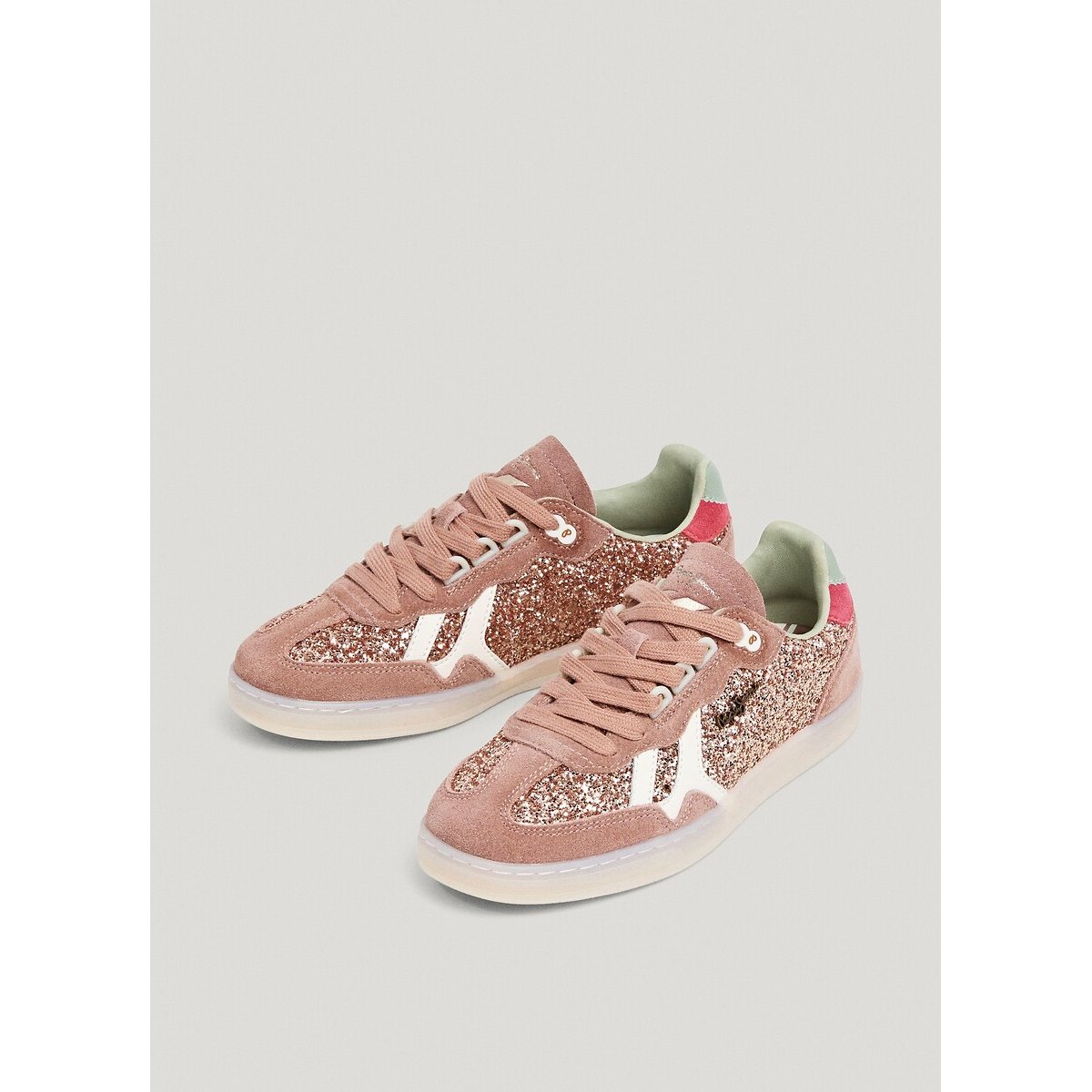 Baskets Ball Glitter rose paillette, PEPE JEANS