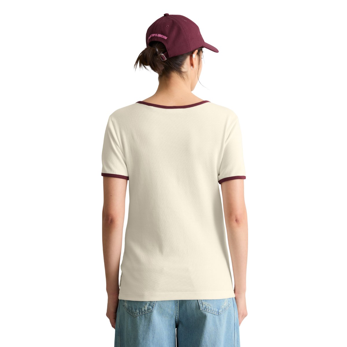T-shirt structuré slim en pur coton bio blanc naturel, MARC O’POLO DENIM