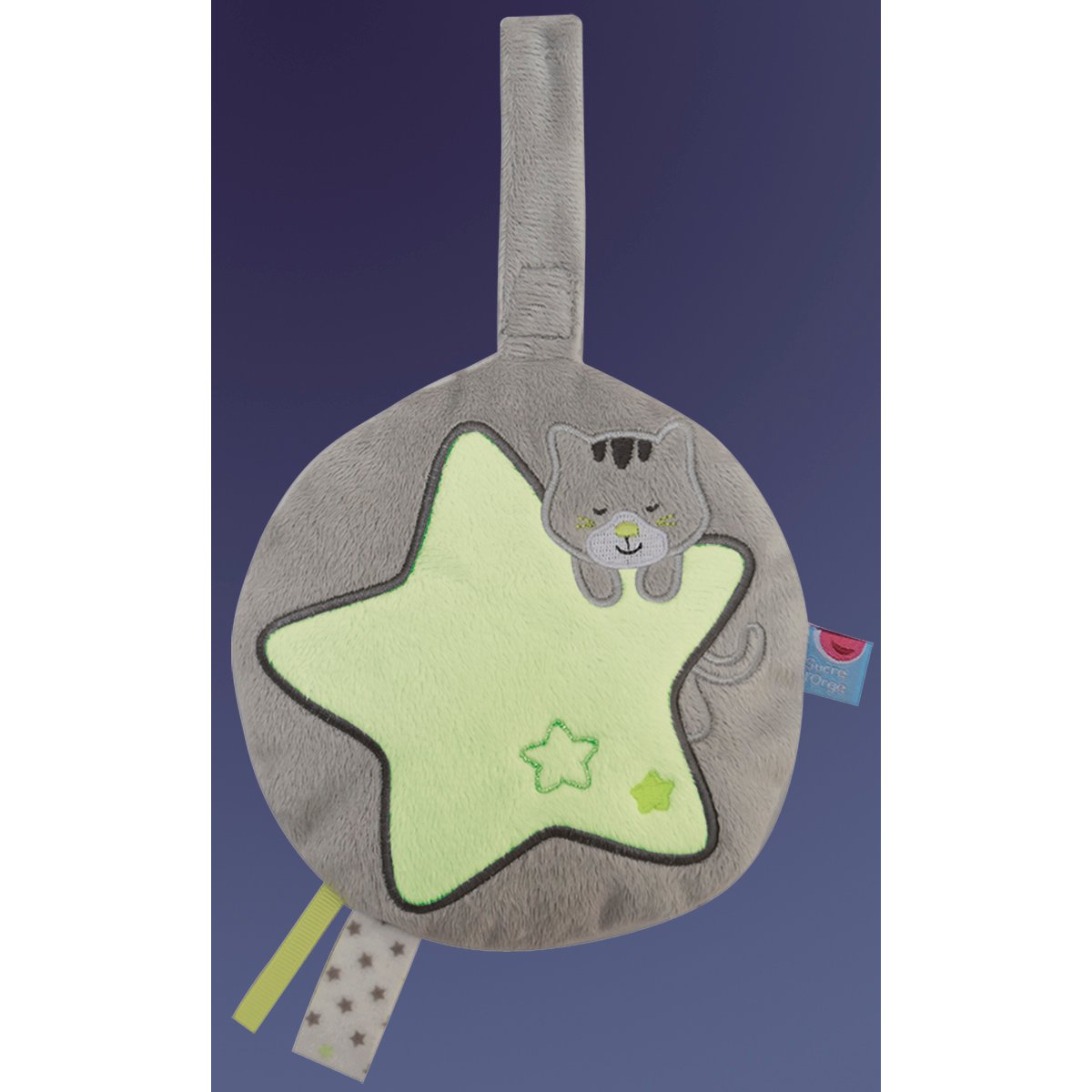 Veilleuse phosphorescente etoile chat gris, SUCRE D'ORGE