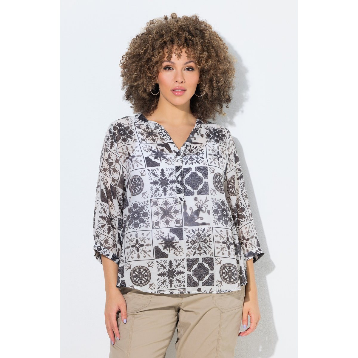 Tunique motif mosaïque noir, ULLA POPKEN