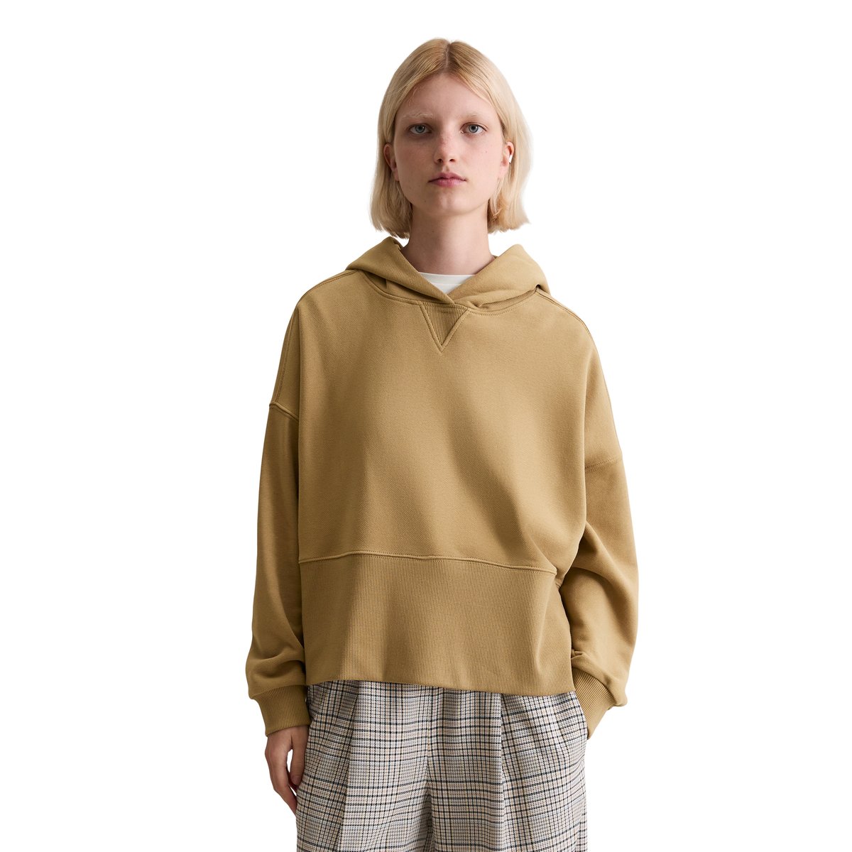 Hoodie relaxed avec large bord-côte marron, MARC O’POLO DENIM