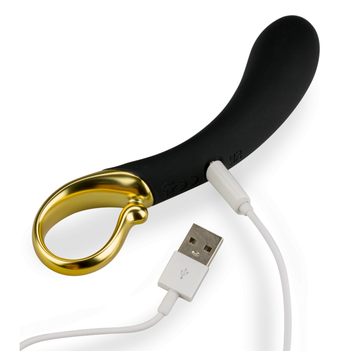 Mini vibromasseur ergonomique Crown noir, LOVE AND VIBES