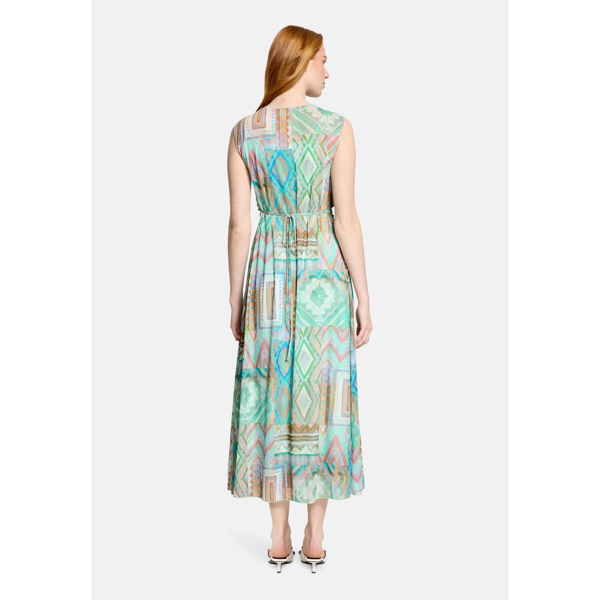 Robe longueur midi sans manches vert/violet, CARTOON