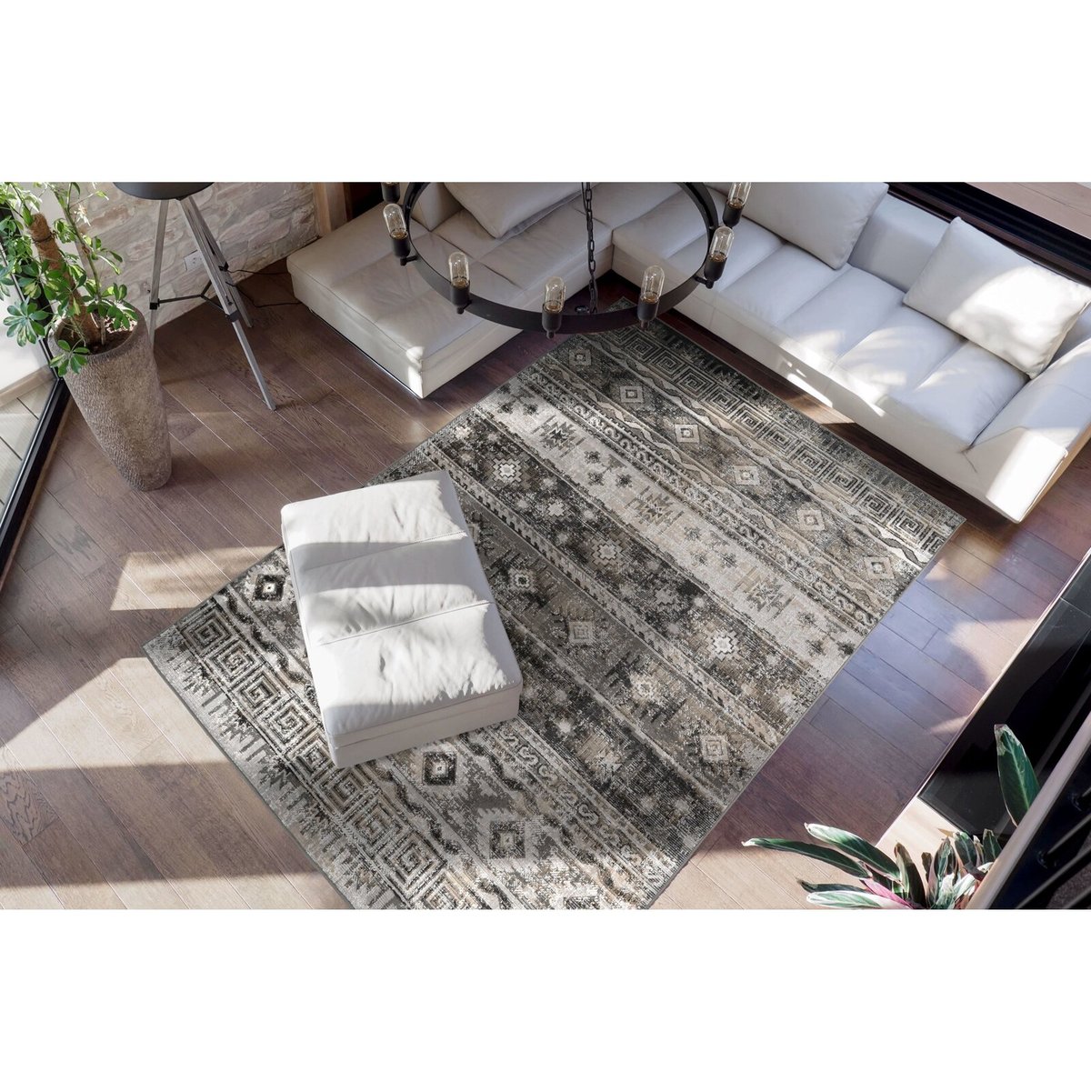 Tapis rectangulaire tissé, ARIYA gris, ARTE ESPINA