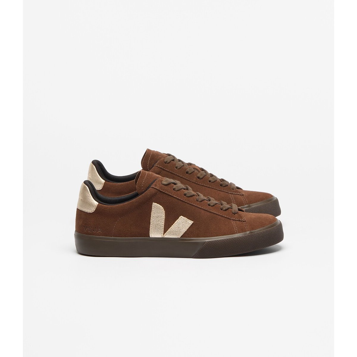 Baskets en cuir suédé CAMPO marron foncé, VEJA