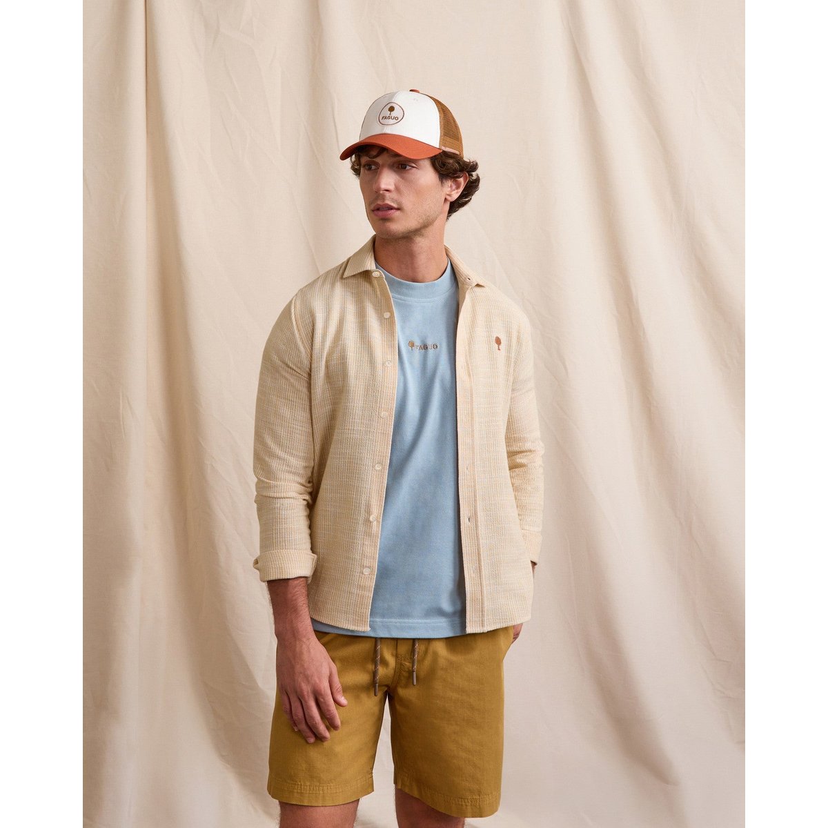 Chemise IRATY crème et jaune, FAGUO