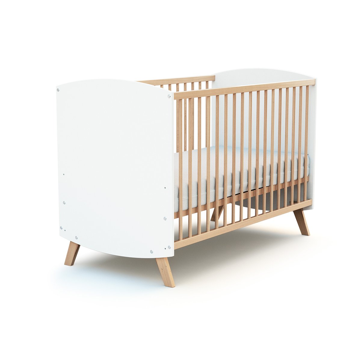 Lit bébé en bois SCANDINAVE blanc, AT4