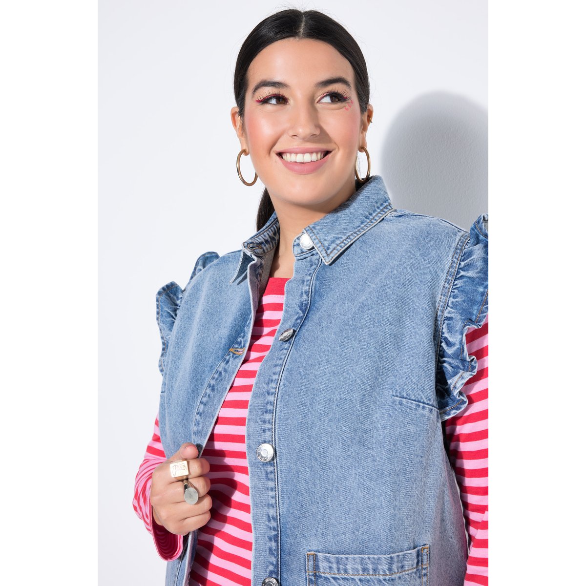 Veste en jean sans manches, délavage bleu clair, STUDIO UNTOLD
