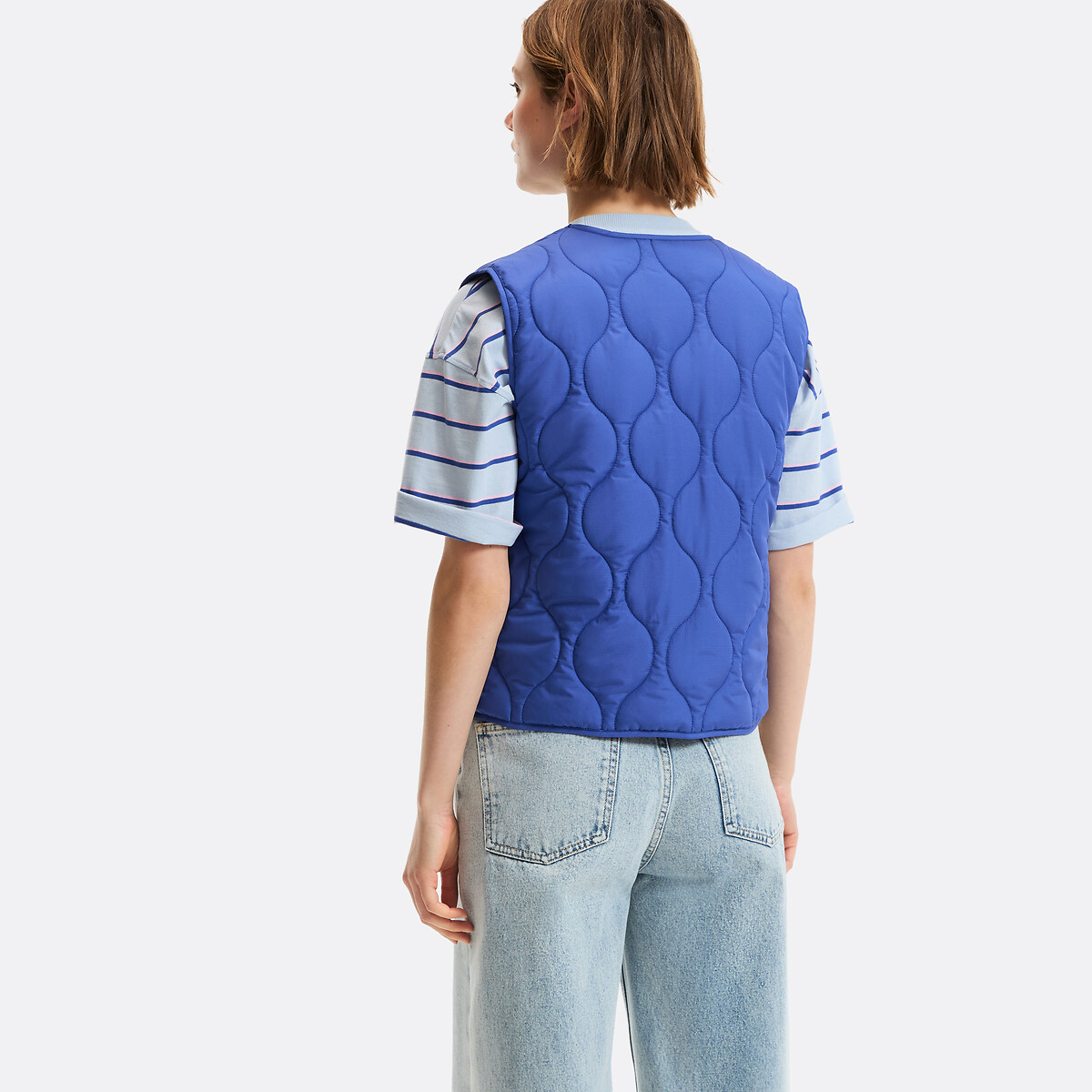 Press-Stud Padded Gilet electric blue, LA REDOUTE COLLECTIONS