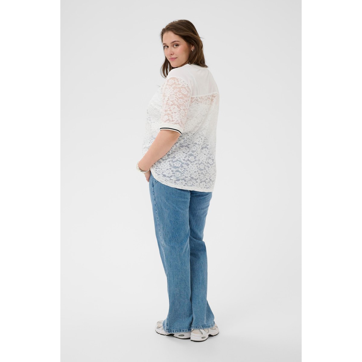 T-shirt à manches courtes blanc chalk, KAFFE CURVE