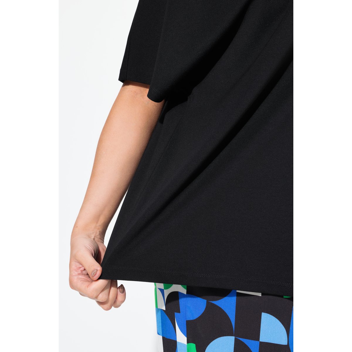 Sweat-shirt oversize à manches courtes noir, ULLA POPKEN