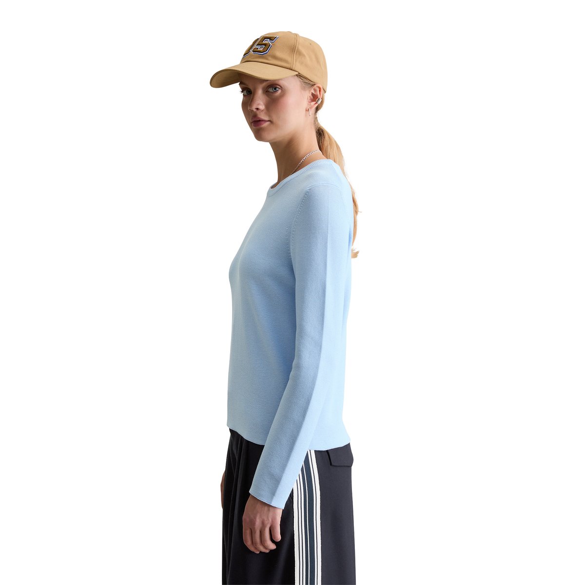 Pull-over regular en pur coton organique bleu clair, MARC O’POLO DENIM