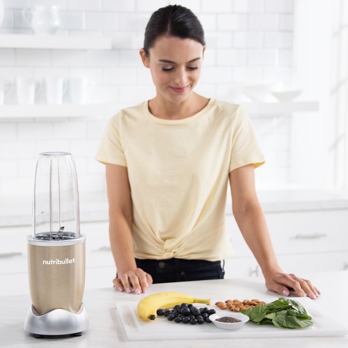 Blender NB907CP Pro 900 champagne 3 accessoires marron, NUTRIBULLET