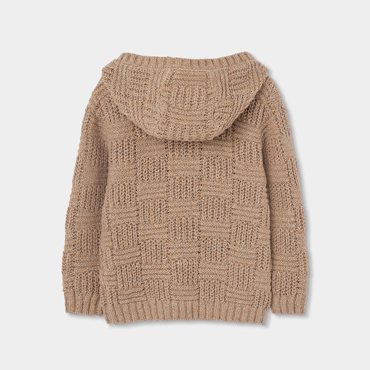 Pull garçon à capuche et patches marron, BOBOLI
