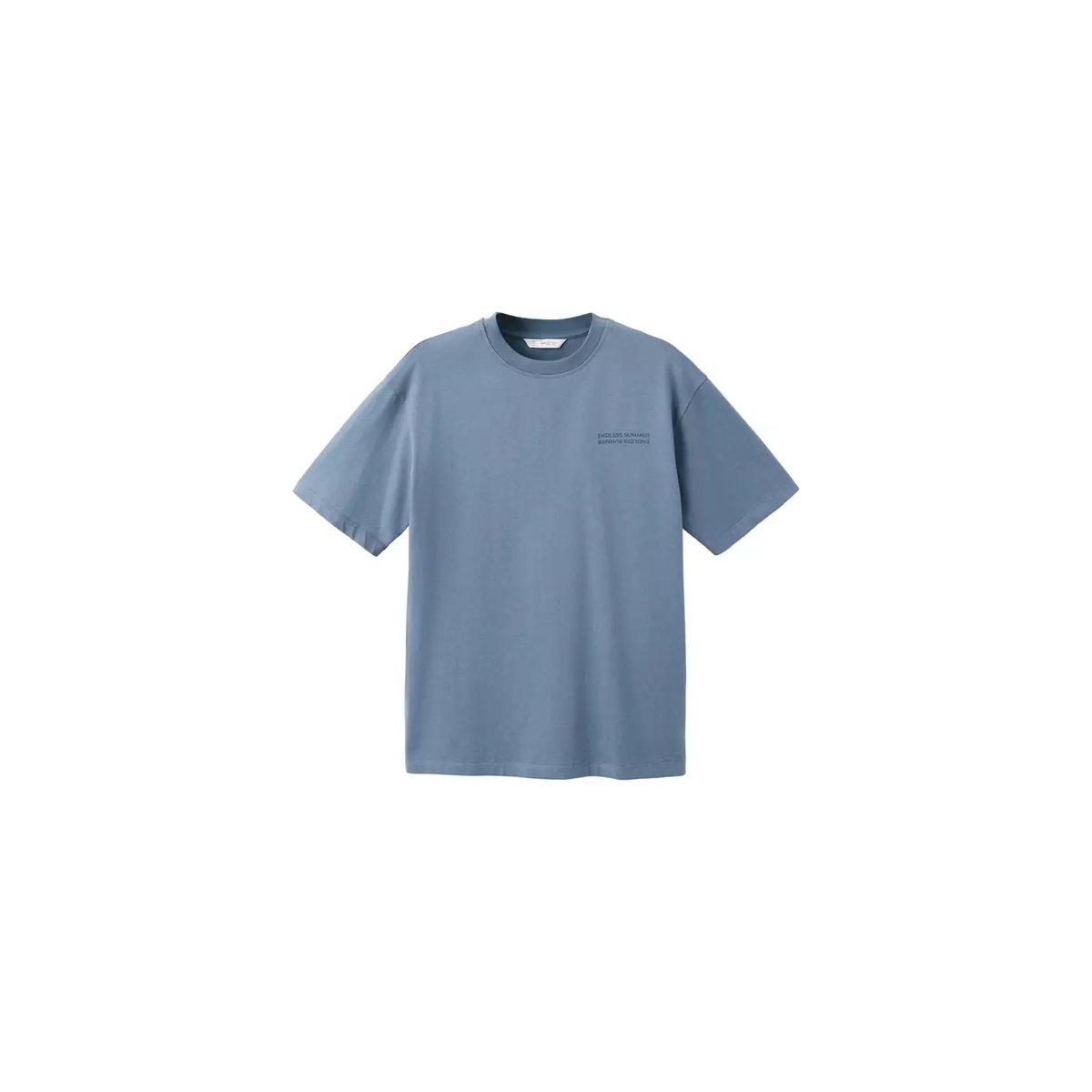 T-shirt imprimé manches courtes bleu, MANGO TEEN