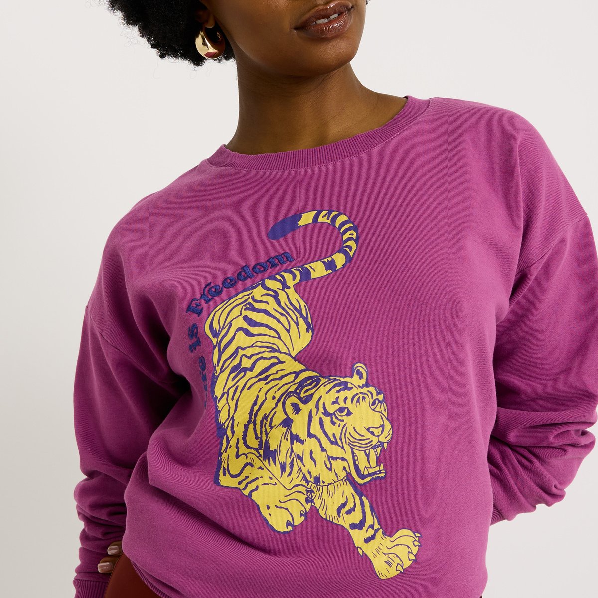 Sweat col rond rose pivoine, GRAIN DE MALICE