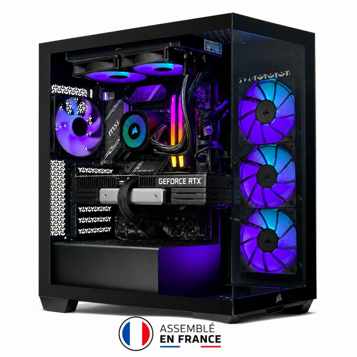 PC Gamer 3500X - AMD Ryzen 7 5700X - NVIDIA GeForce RTX 5070 - 16 Go RAM DDR4 - SSD 1 To - SANS OS couleur unique, CORSAIR
