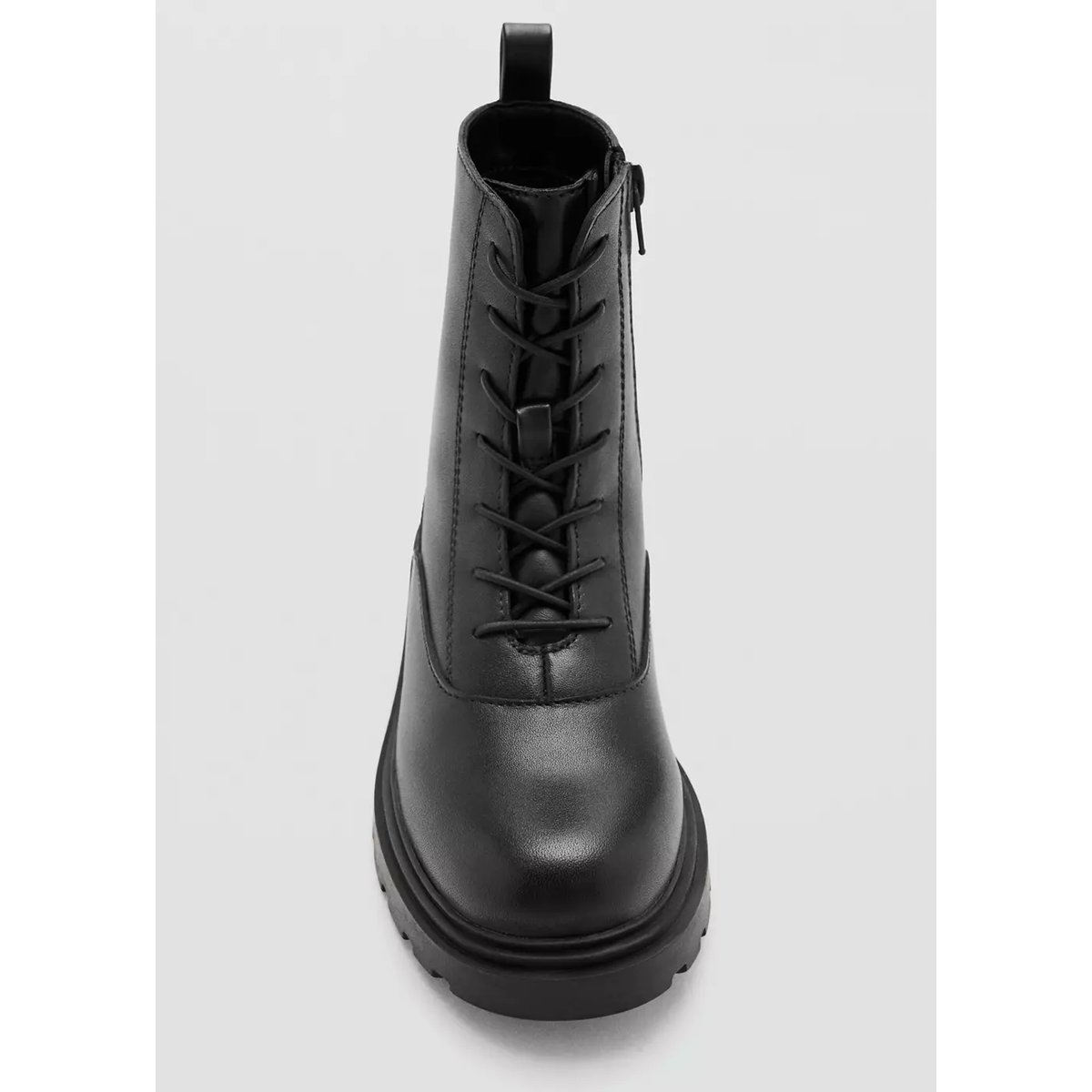 Bottines en cuir bovin à lacets noir, MANGO KIDS