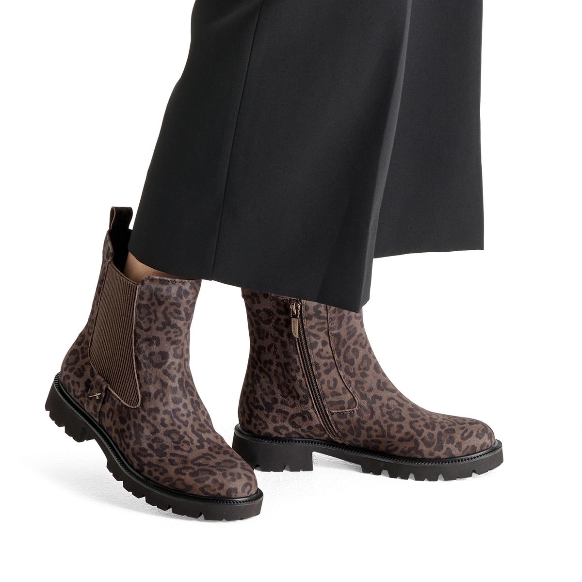 Bottine Chelsea en cuir beige crème, TAMARIS