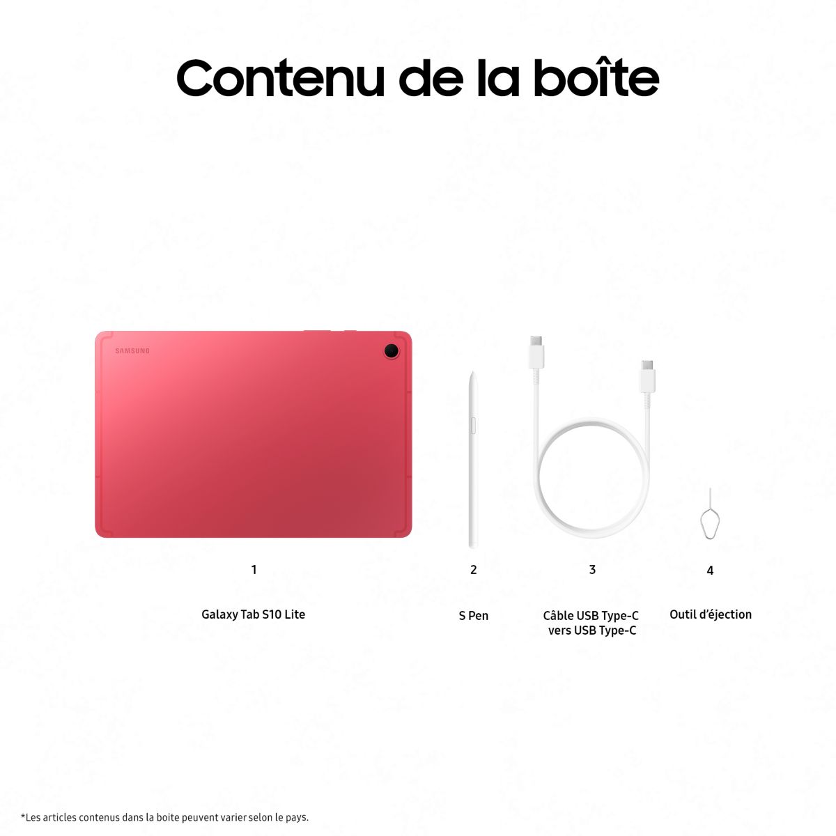 Tablette Android Galaxy Tab S10 Lite 10.9Wifi 128Go Rouge avec Galaxy IA corail, SAMSUNG