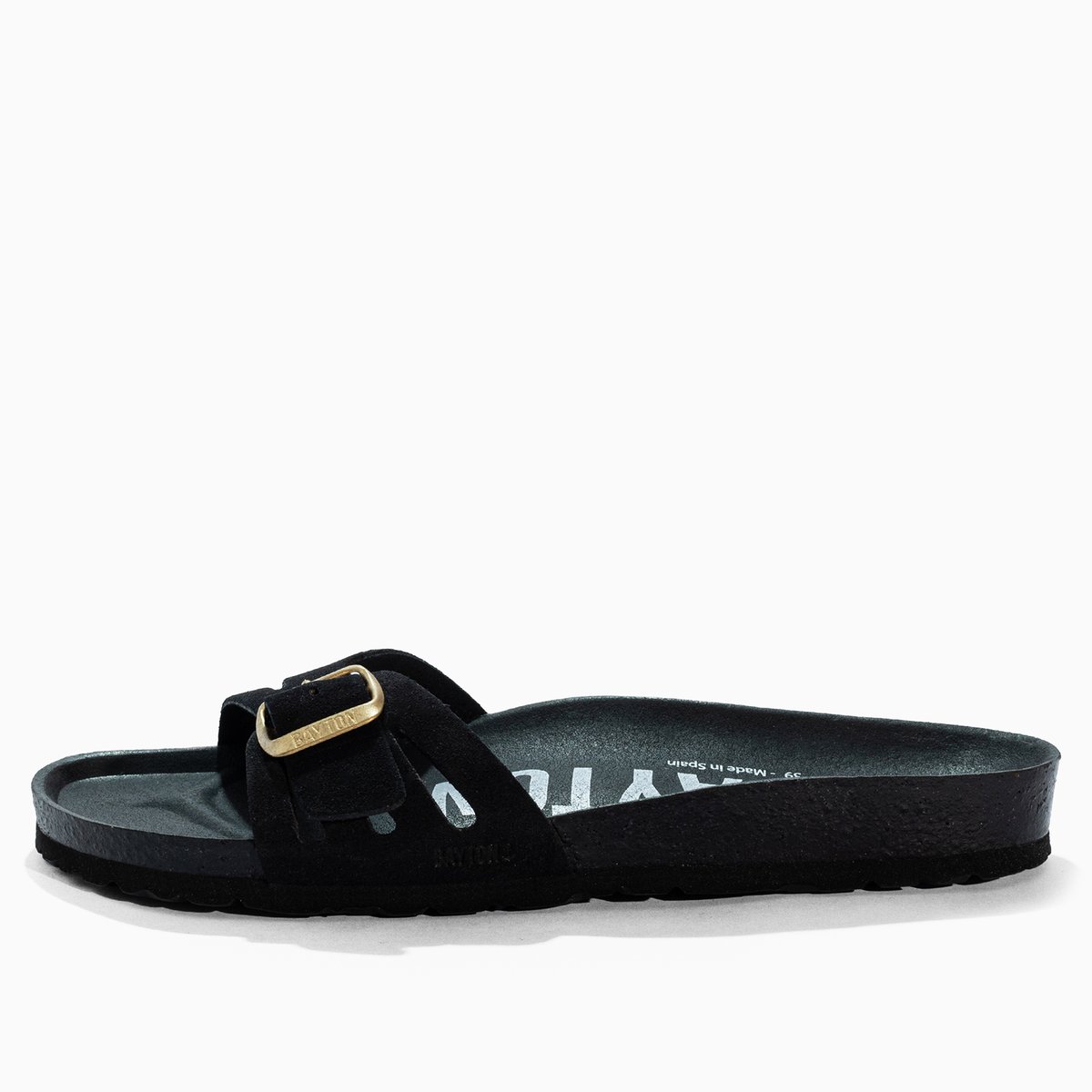 Sandales en cuir suédé ATHENA black, BAYTON