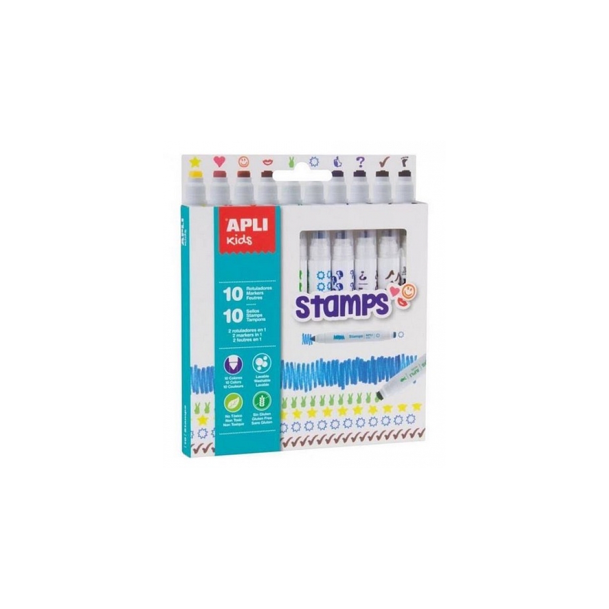 Feutres Color et Stamps 10 unites couleur unique, APLI-AGIPA