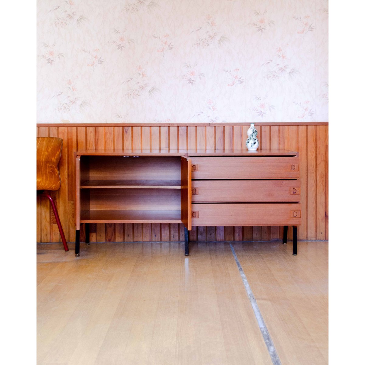 Enfilade contemporaine en acajou Margaret N°510 - Bon état marron, DEBONGOUT