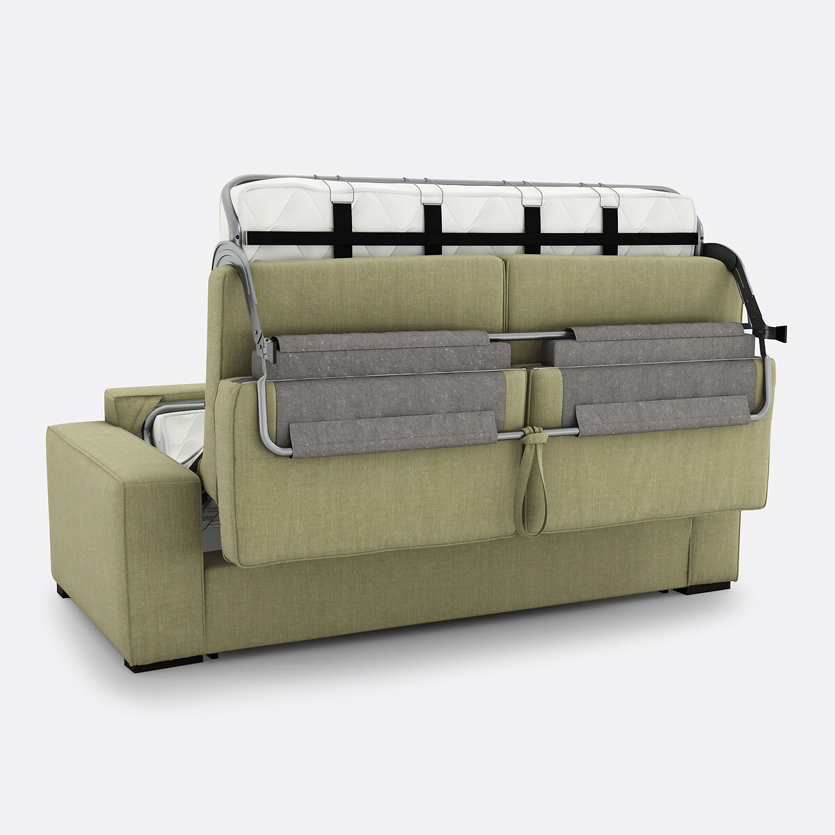 Divano letto cotone/lino, gommapiuma, Cécilia verde kaki, LA REDOUTE INTERIEURS