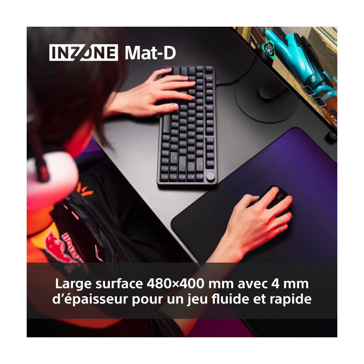 Tapis de souris INZONE MAT-D couleur unique, SONY