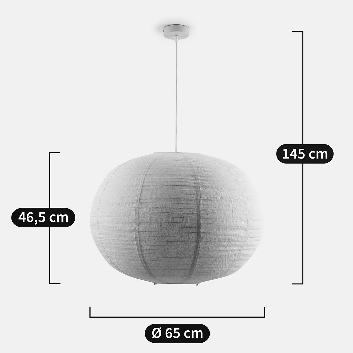 Suspension boule en lin, diamètre 65 cm, MARY naturel, LA REDOUTE INTERIEURS