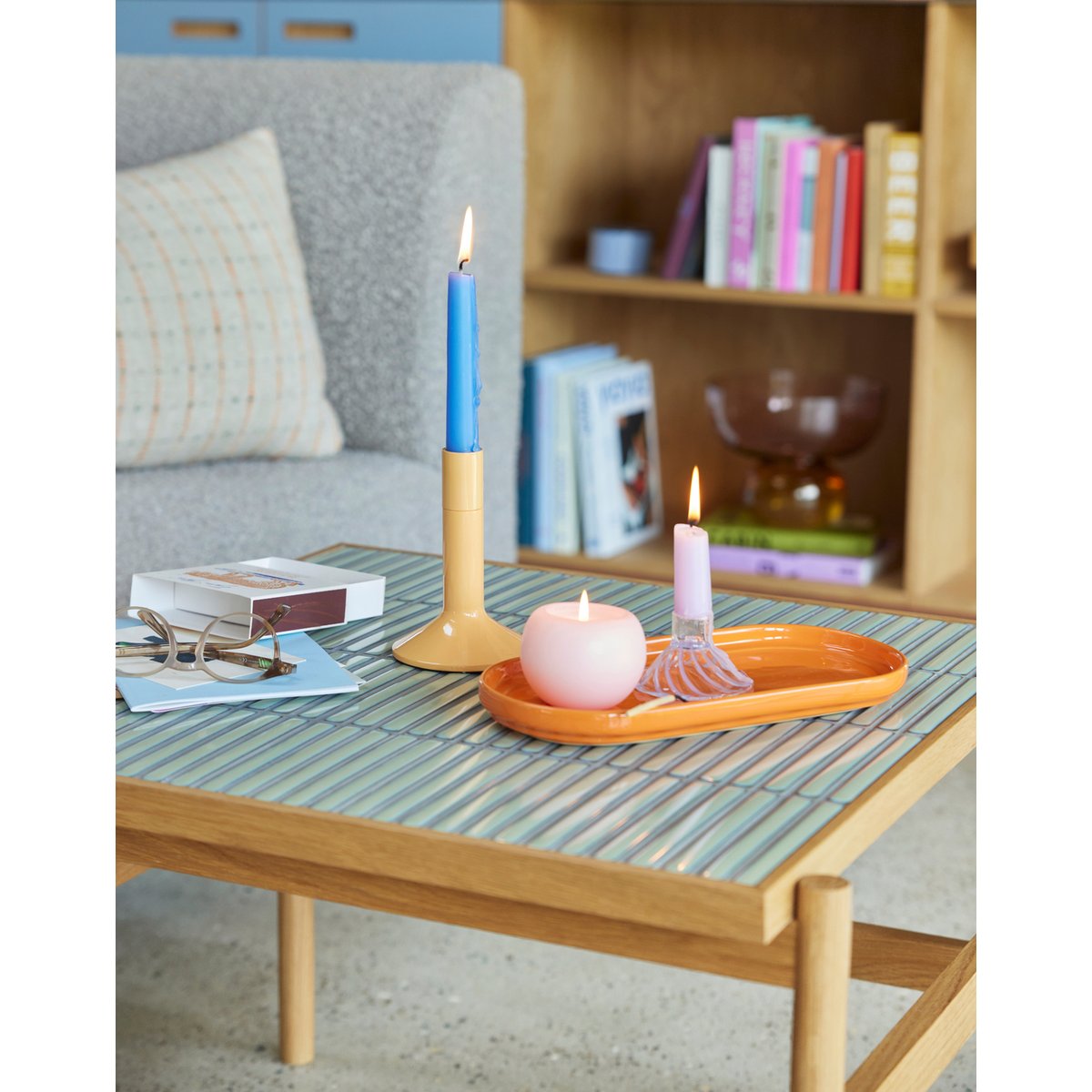 Porte-bougie en fer KINDRED orange, HUBSCH