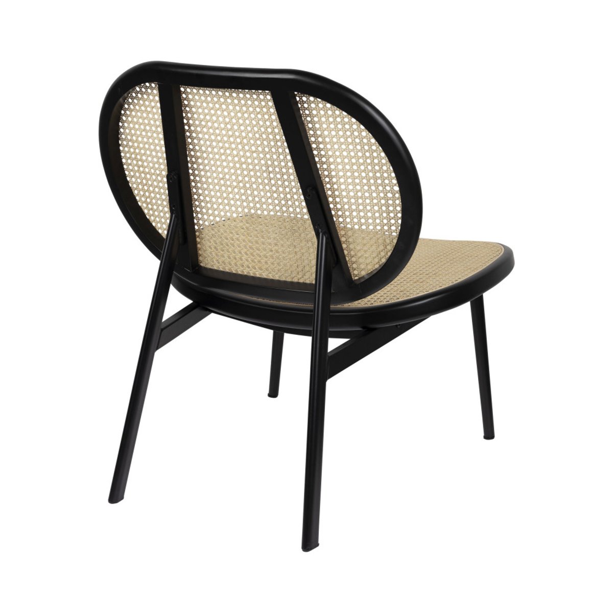 Fauteuil lounge en cannage - SPIKE noir, ZUIVER