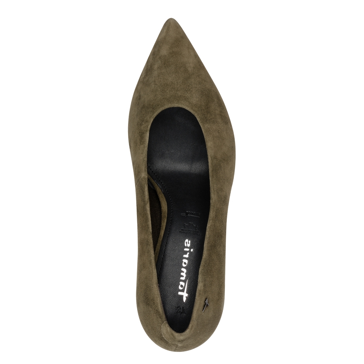 Escarpin en cuir vert olive, TAMARIS