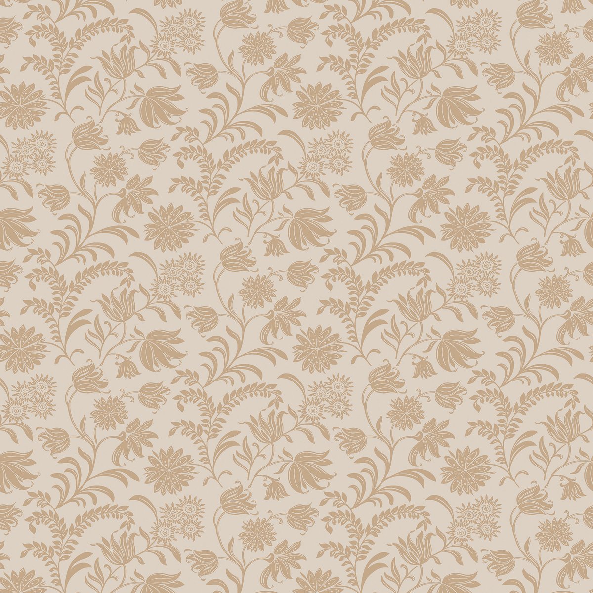 Papier peint Fleurs Hemingway Caramel brun clair, beige, LAURA ASHLEY
