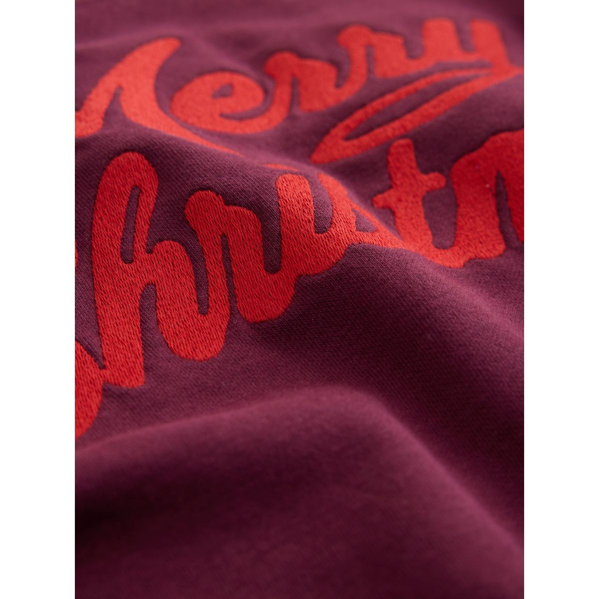 Sweat de noël à col ras du cou broderie rouge bordeaux, NEXT