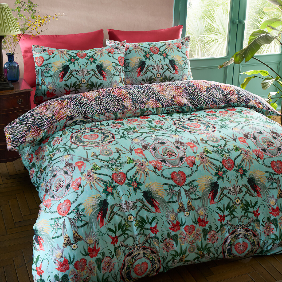 Mother Amazon 200 Thread Count Cotton Sateen Duvet Cover And Pillowcase Set green, MATTHEW WILLIAMSON